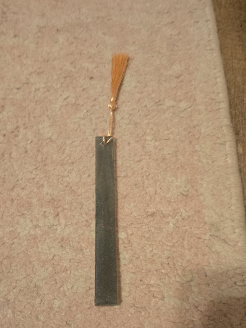 Minimalist Black Resin Bookmark with Gold Tassel